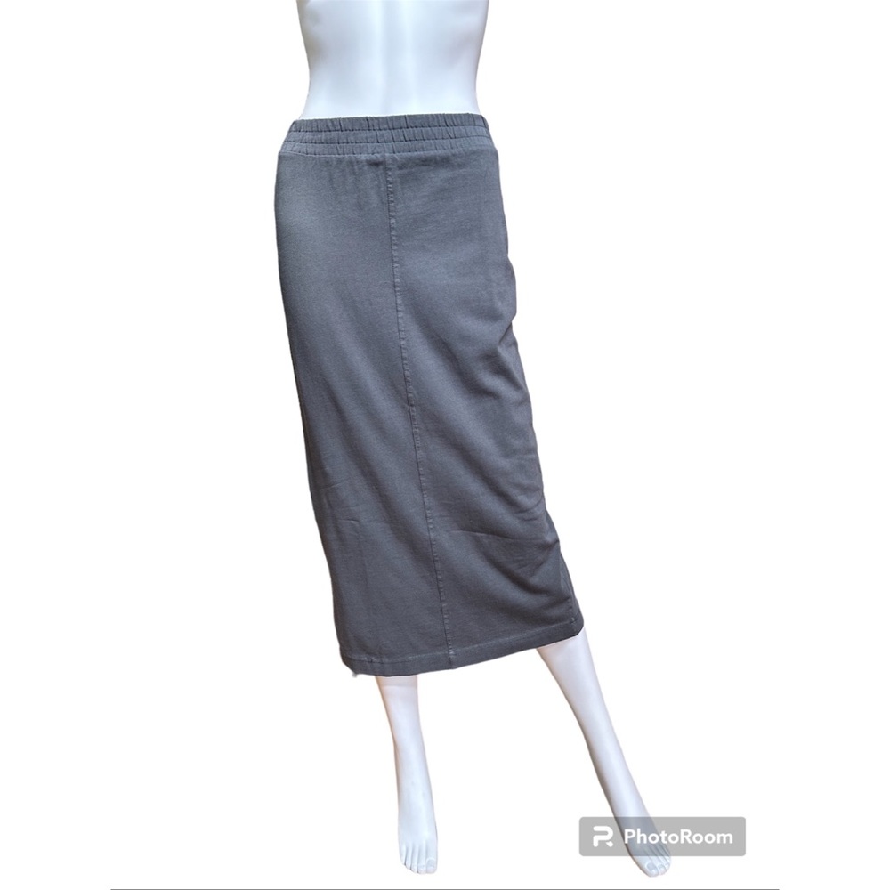 Zara Blue Stretch Cotton Elastic Waist Midi Skirt, NWOT, S